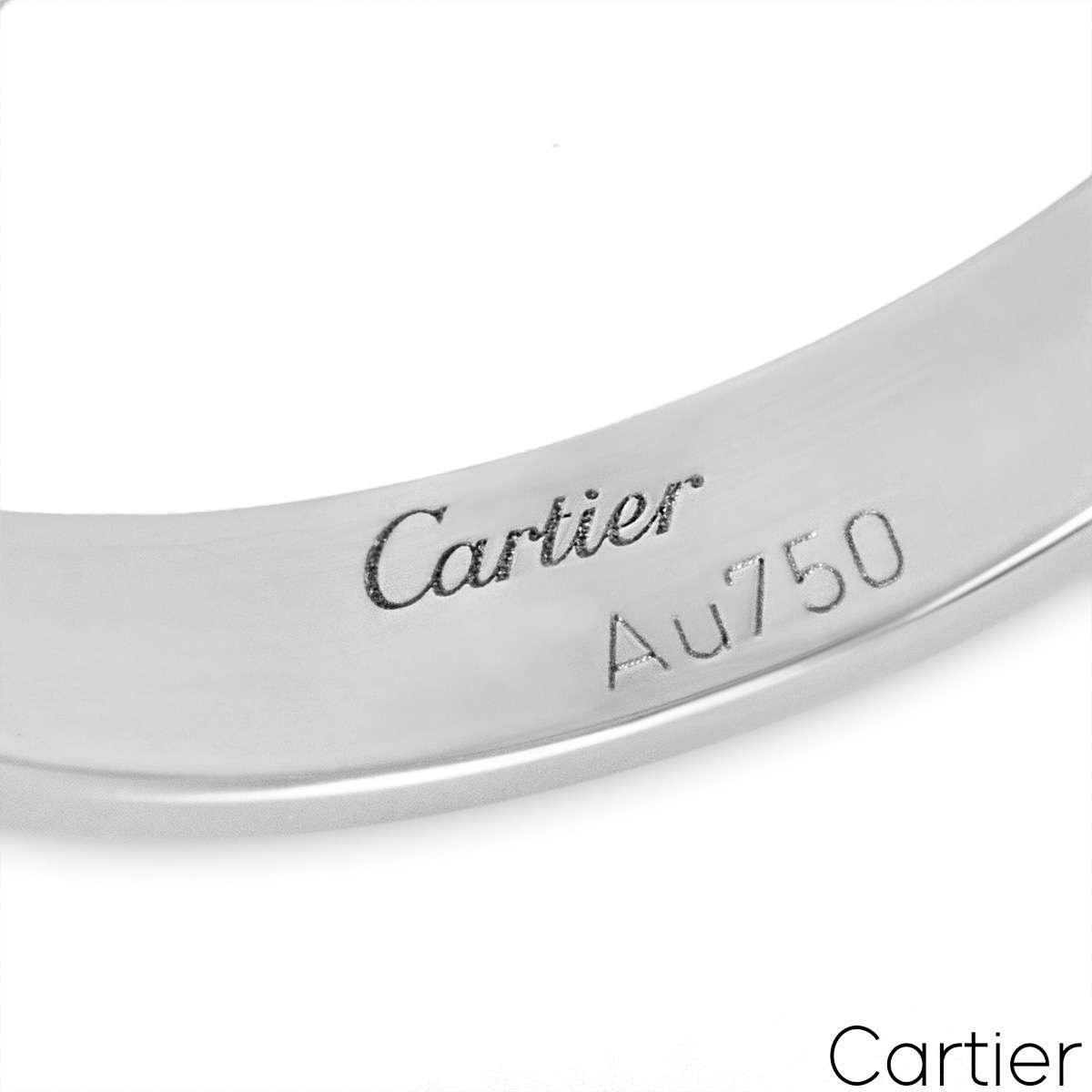 Cartier White Gold Plain Love Wedding Band Size 55 B4085100